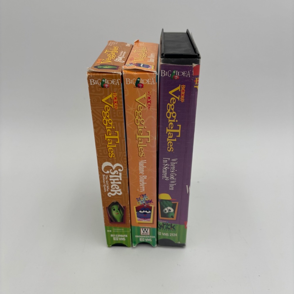 Big Idea VeggieTales VHS Lot 3 Multicolor Good Esther Madame Blueberry Fear